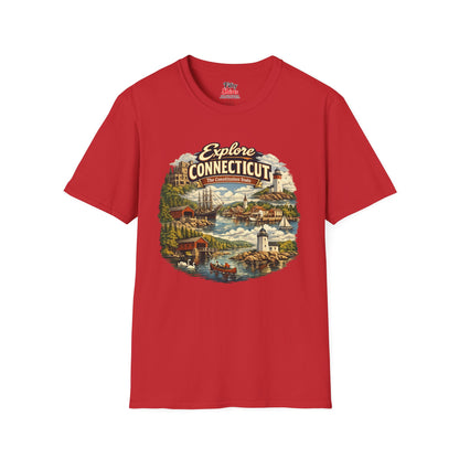 Explore Connecticut Unisex Softstyle T Shirt State Pride Graphic Tee Collections FS03
