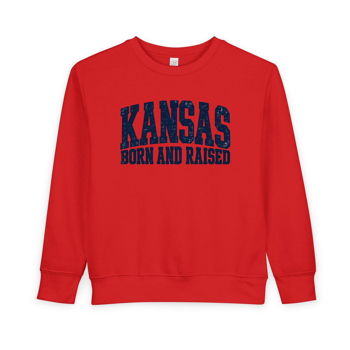 Kansas Born and Raised Bold Athletic Unisex Toddler Sweatshirt