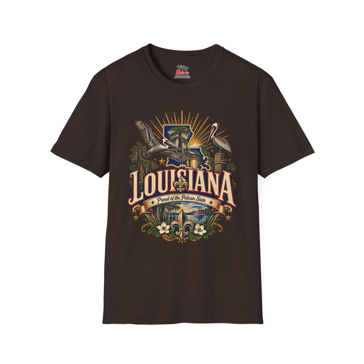 Louisiana State Pride Unisex Softstyle T Shirt State Pride Graphic Tee Collections FS03