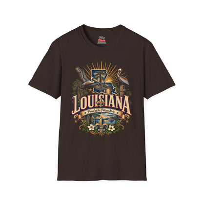 Louisiana State Pride Unisex Softstyle T Shirt State Pride Graphic Tee Collections FS03