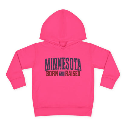 Minnesota Born and Raised Rustic Americana Unisex Toddler Pullover Fleece Hoodie