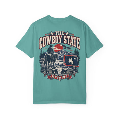 Wyoming The Cowboy State Unisex Comfort Color 1717 Streetwear Graphic Tee