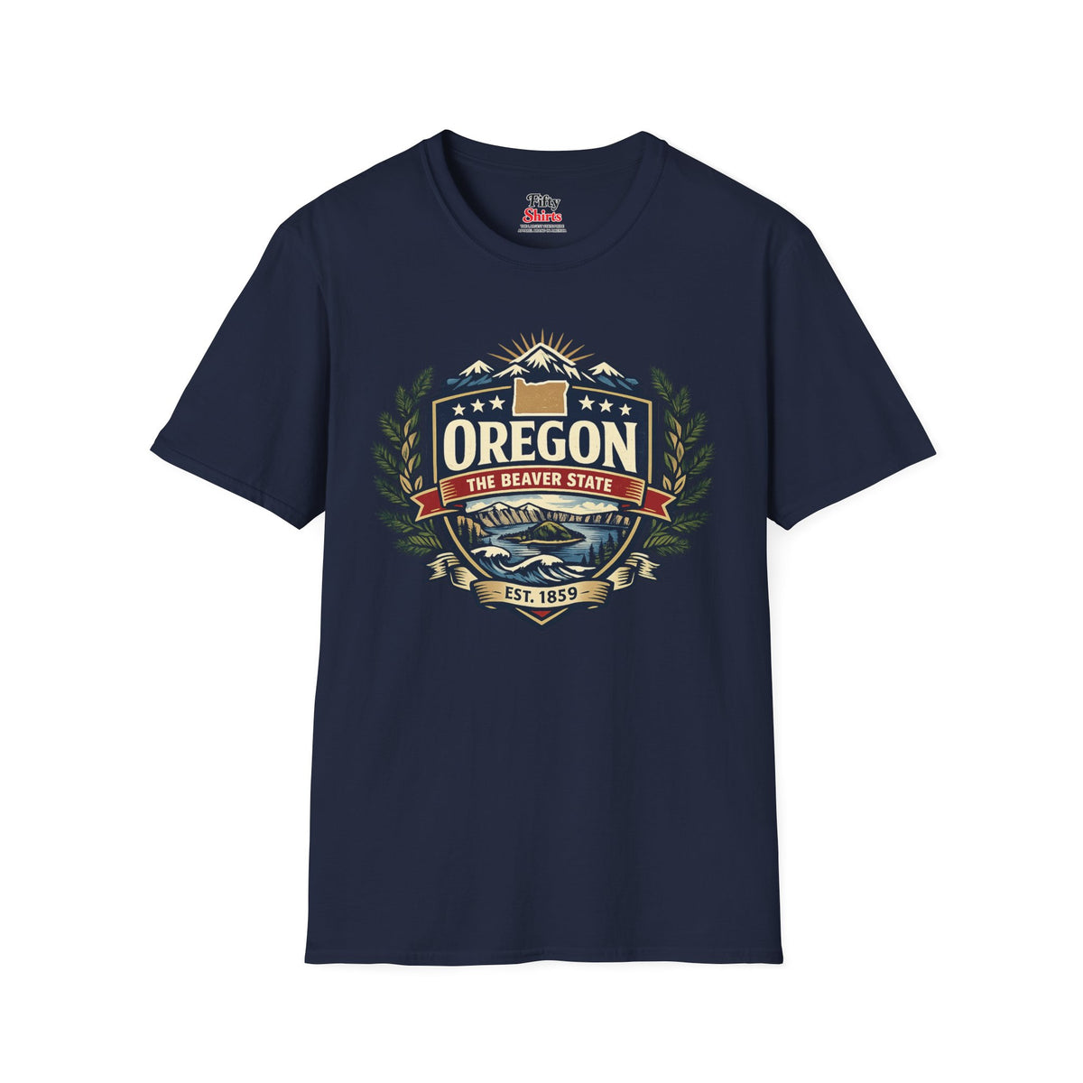Oregon Heritage Badge Unisex Softstyle T Shirt State Pride Graphic Tee Collections FS03