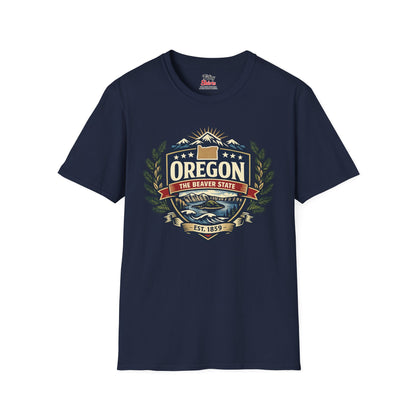 Oregon Heritage Badge Unisex Softstyle T Shirt State Pride Graphic Tee Collections FS03