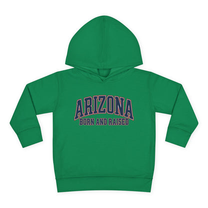 Arizona Born and Raised Classic Collegiate Unisex Toddler Pullover Fleece Hoodie