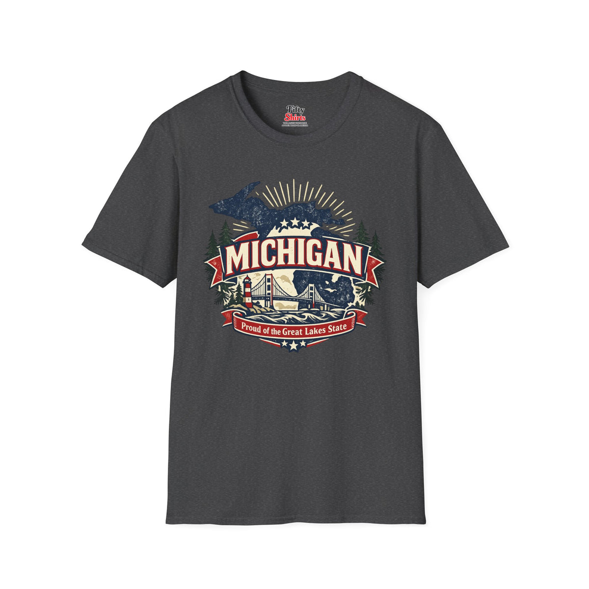 Michigan State Pride Unisex Softstyle T Shirt State Pride Graphic Tee Collections FS03