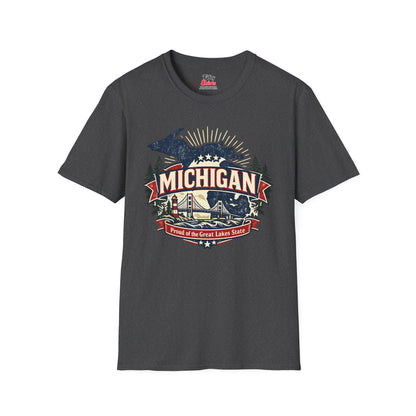 Michigan State Pride Unisex Softstyle T Shirt State Pride Graphic Tee Collections FS03