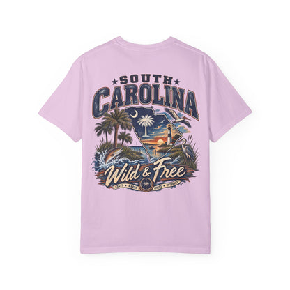 South Carolina Wild & Free Unisex Comfort Color 1717 Streetwear Graphic Tee