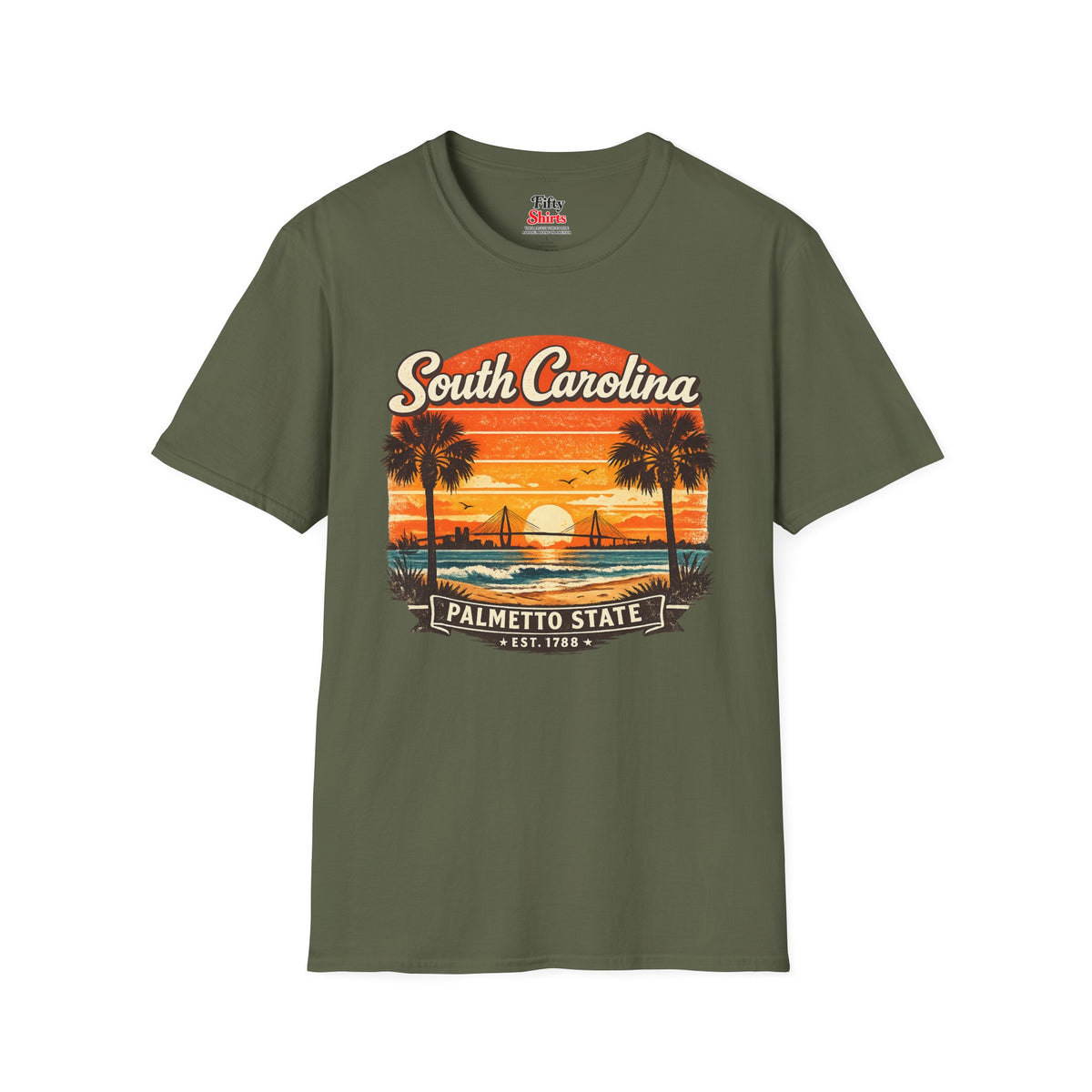 South Carolina Coastal Sunset Unisex Softstyle T Shirt State Pride Graphic Tee Collections FS03