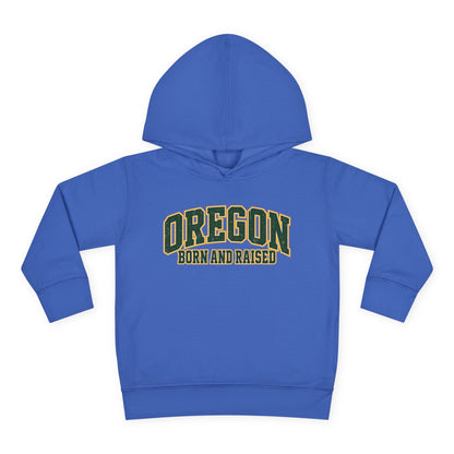 Oregon Born and Raised Old-School Athletic Unisex Toddler Pullover Fleece Hoodie