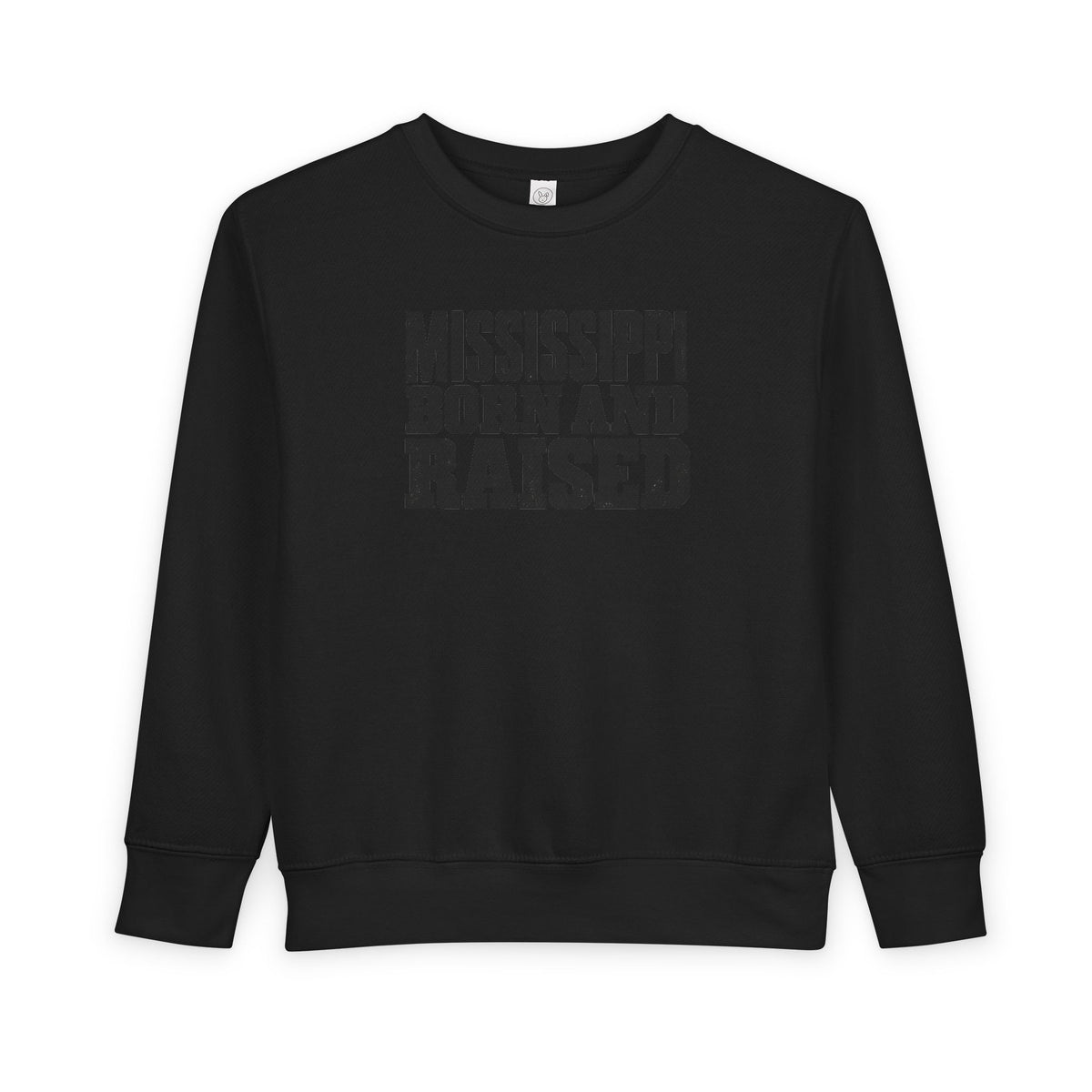 Mississippi Born and Raised Bold Workwear Style Unisex Toddler Sweatshirt