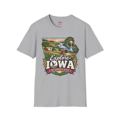 Explore Iowa Unisex Softstyle T Shirt State Pride Graphic Tee Collections FS03