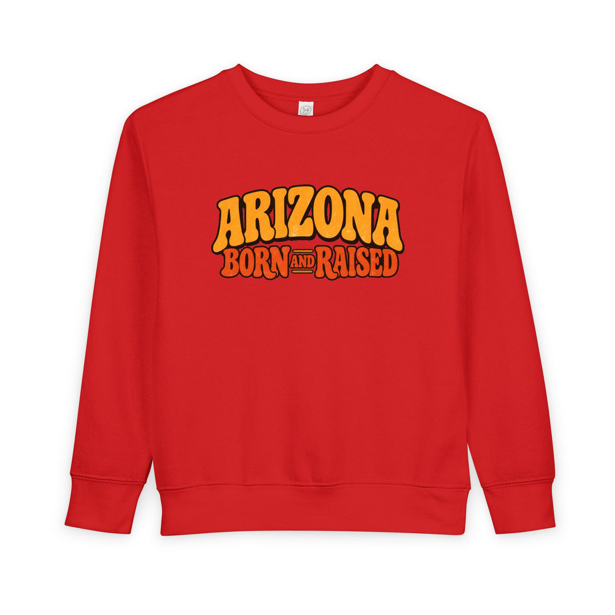 Arizona Born and Raised  Retro 1970s Southwest Unisex Toddler Sweatshirt