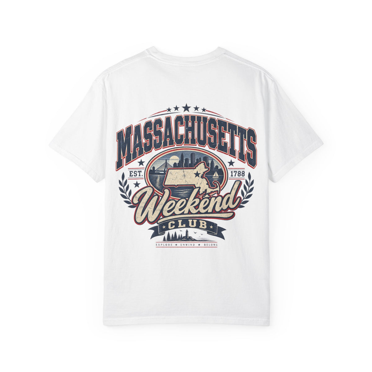 Massachusetts Weekend Club Unisex Comfort Color 1717 Streetwear Graphic Tee