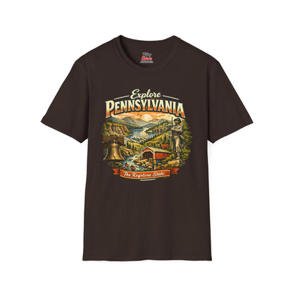 Explore Pennsylvania Unisex Softstyle T Shirt State Pride Graphic Tee Collections FS03