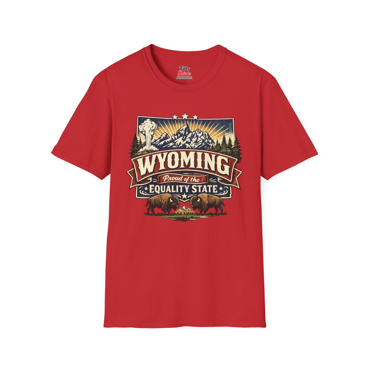Wyoming State Pride Unisex Softstyle T Shirt State Pride Graphic Tee Collections FS03