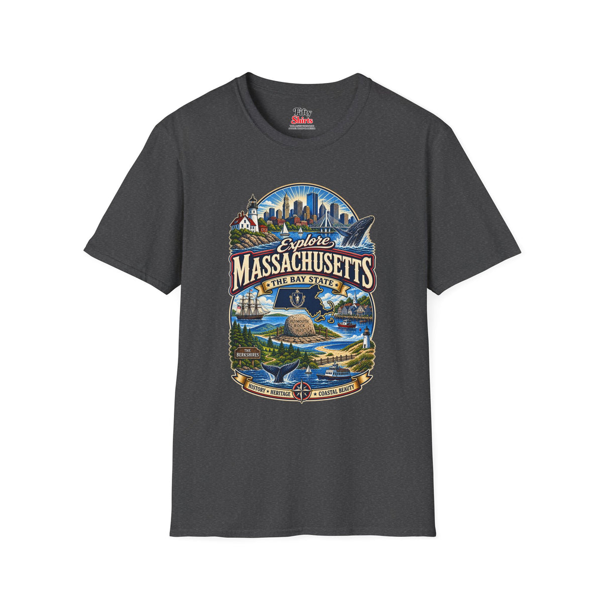 Explore Massachusetts Unisex Softstyle T Shirt State Pride Graphic Tee Collections FS03