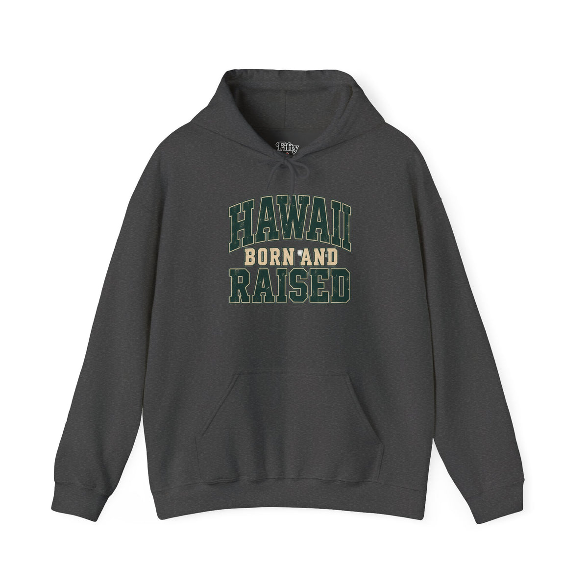 Hawaii Born and Raised Unisex Hoodie State Name Graphic