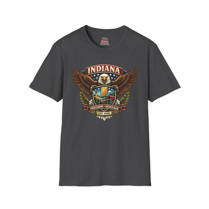 Indiana Americana Eagle Unisex Softstyle T Shirt State Pride Graphic Tee Collections FS03
