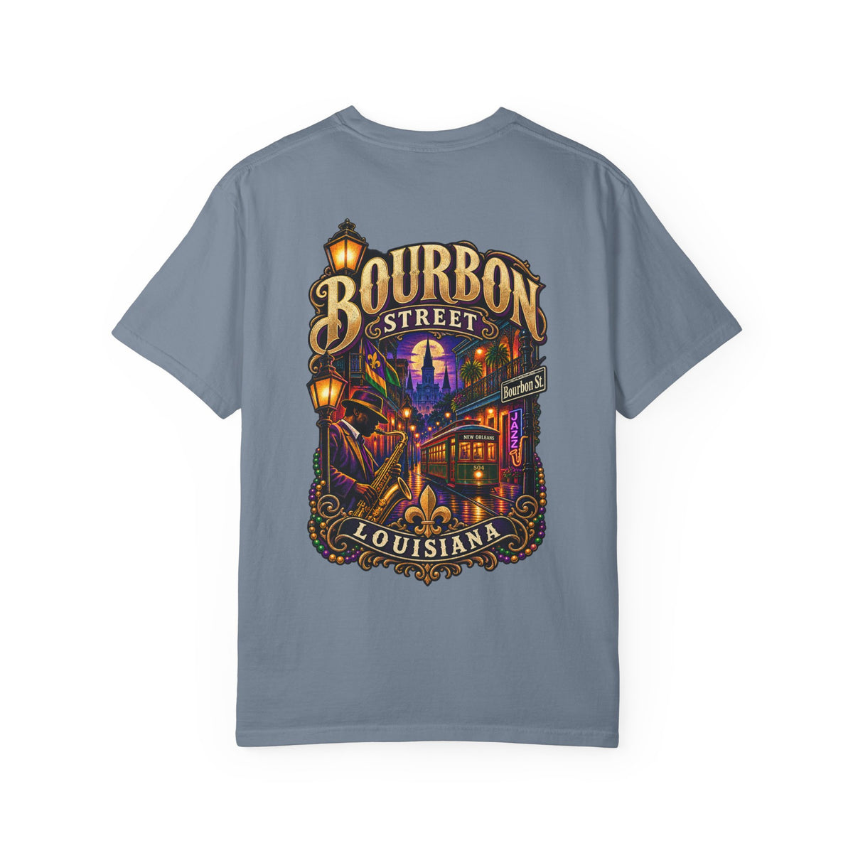 Louisiana Bourbon Street Nights Unisex Comfort Color 1717 Streetwear Graphic Tee