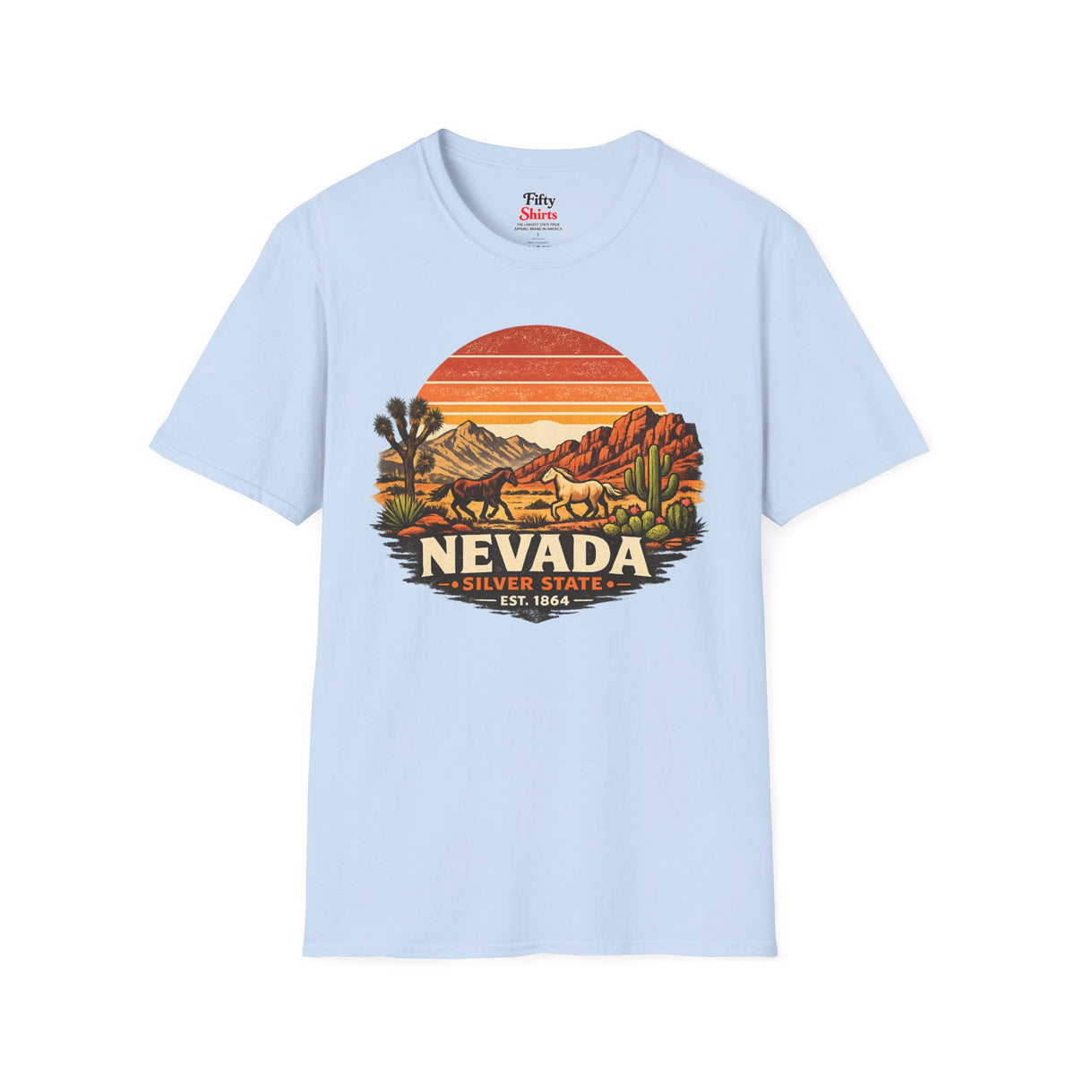 Nevada Desert Sunset Unisex Softstyle T Shirt State Pride Graphic Tee Collections FS03