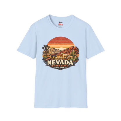Nevada Desert Sunset Unisex Softstyle T Shirt State Pride Graphic Tee Collections FS03