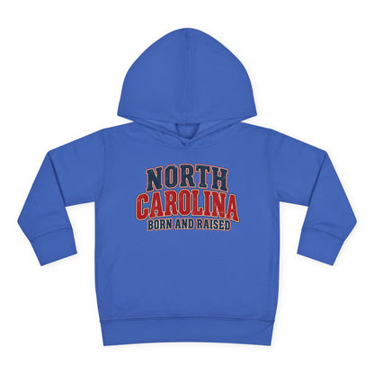 North Carolina Born and Raised Vintage Americana Unisex Toddler Pullover Fleece Hoodie