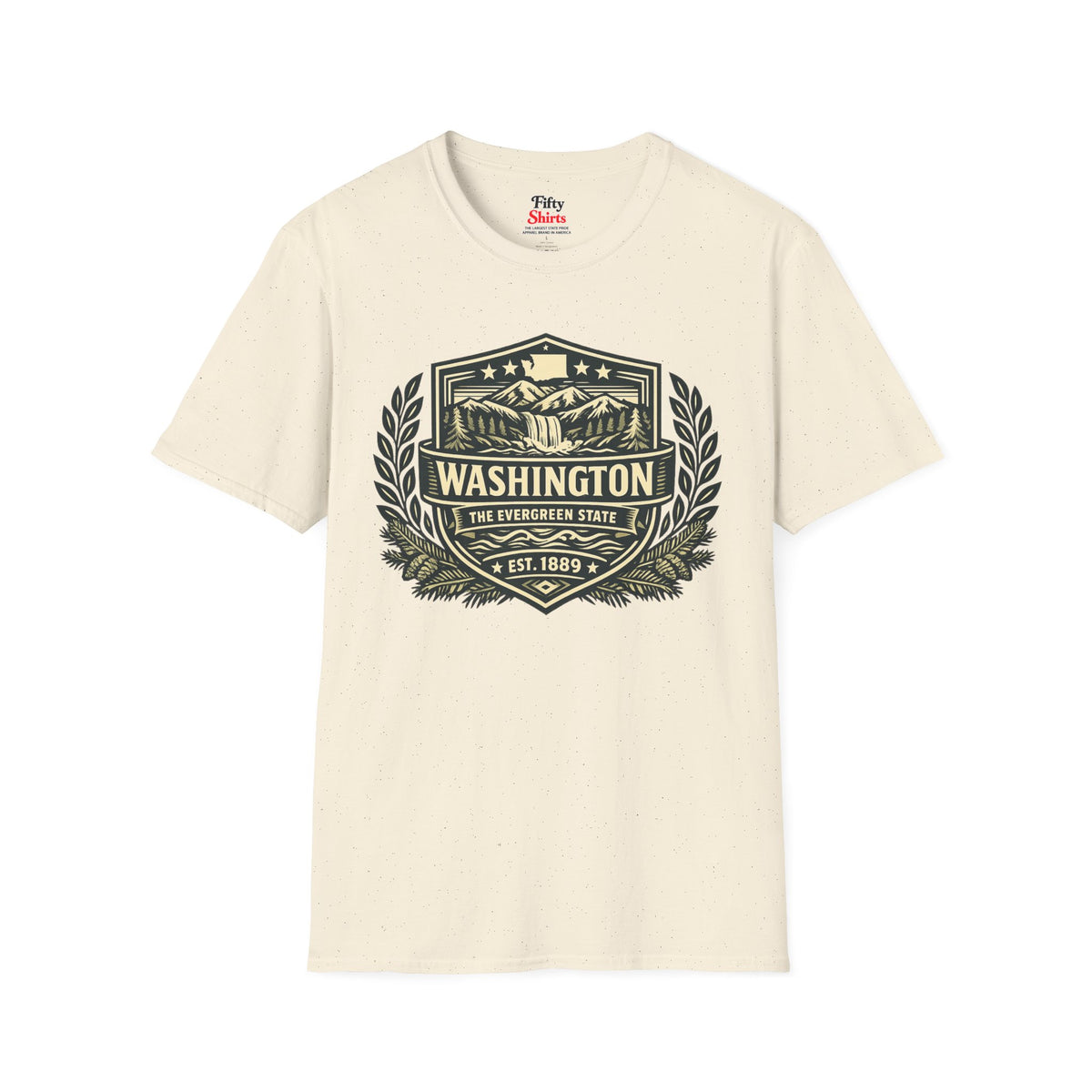 Washington Heritage Badge Unisex Softstyle T Shirt State Pride Graphic Tee Collections FS03