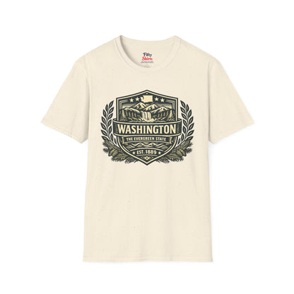 Washington Heritage Badge Unisex Softstyle T Shirt State Pride Graphic Tee Collections FS03