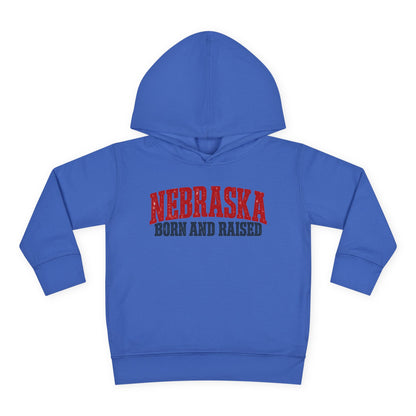 Nebraska Born and Raised Great Plains Heritage Unisex Toddler Pullover Fleece Hoodie