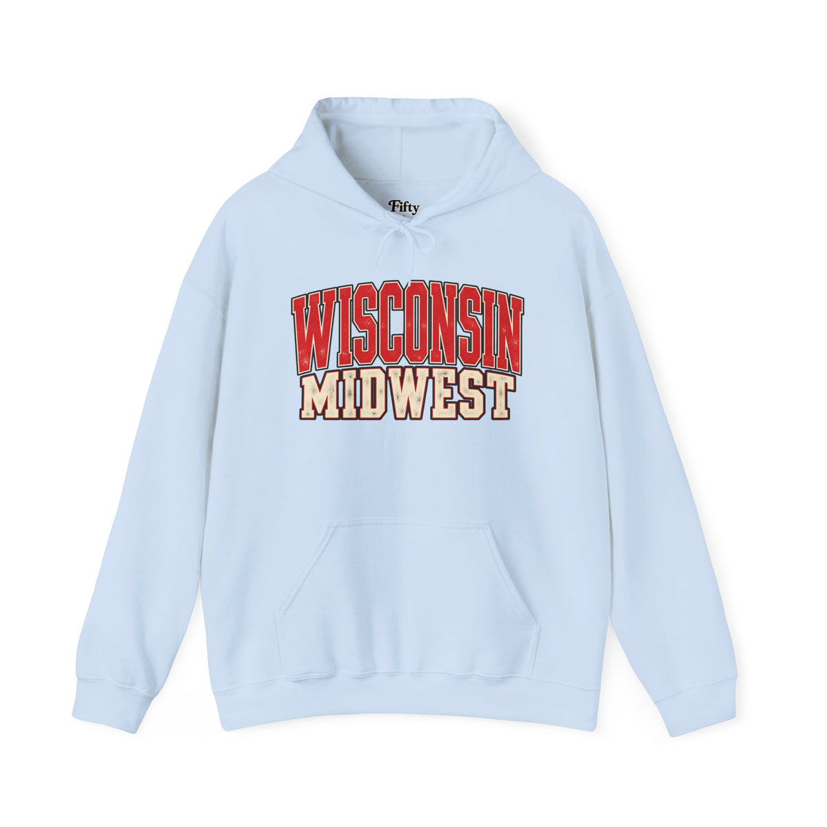 Wisconsin Midwest Unisex Hoodie State Name Graphic