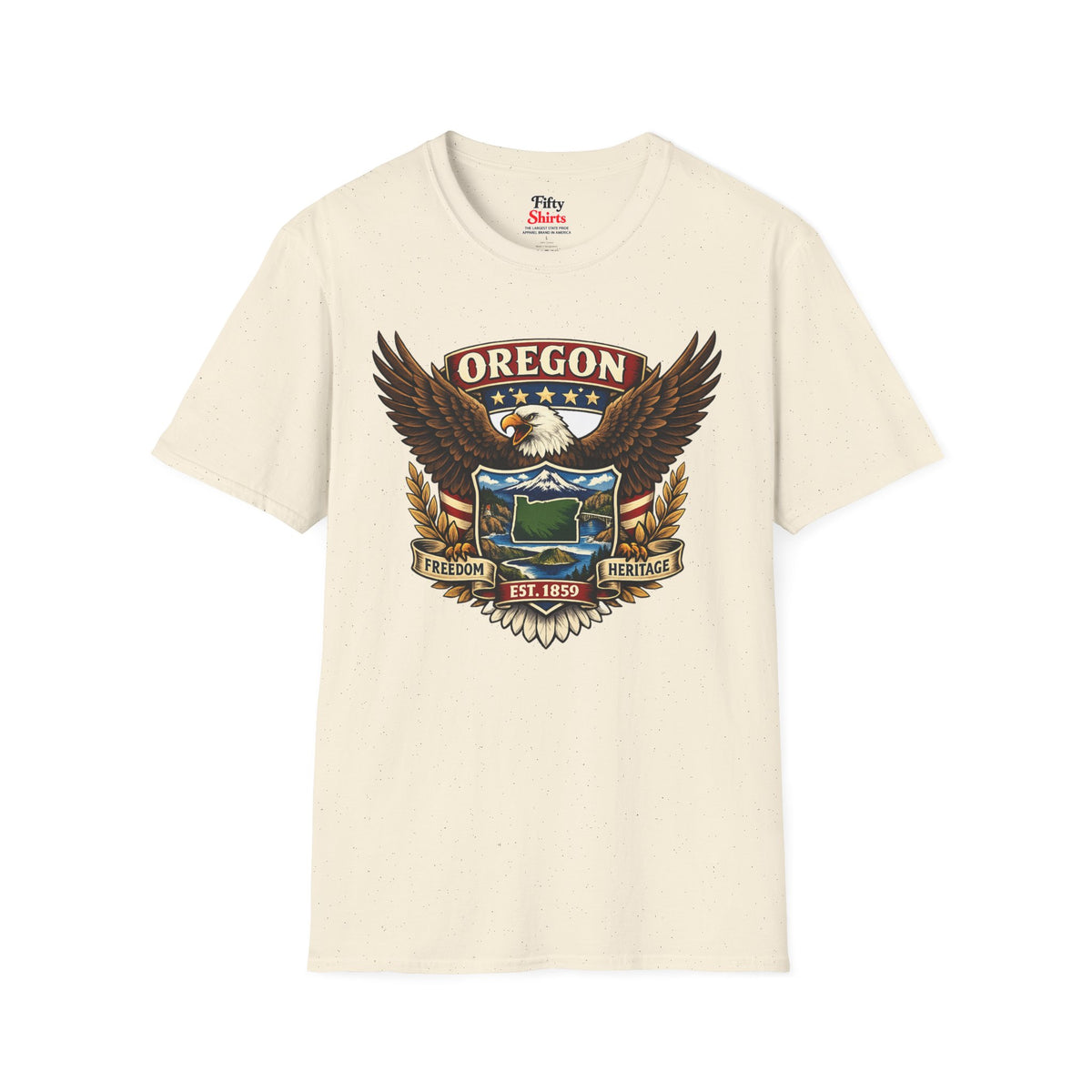 Oregon Americana Eagle Unisex Softstyle T Shirt State Pride Graphic Tee Collections FS03