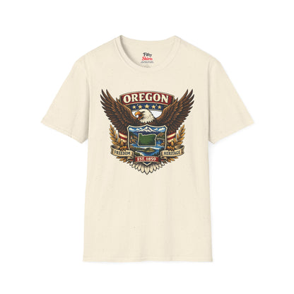 Oregon Americana Eagle Unisex Softstyle T Shirt State Pride Graphic Tee Collections FS03