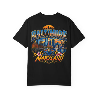 Baltimore Maryland Unisex Comfort Color 1717 Streetwear Graphic Tee