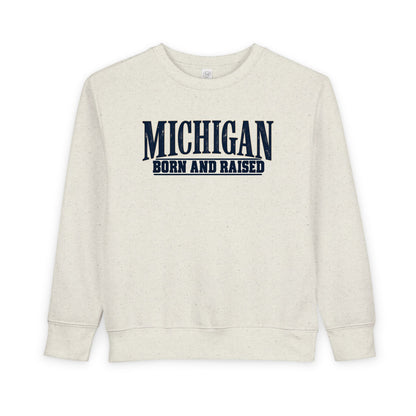 Michigan Born and Raised Premium Heritage Unisex Toddler Sweatshirt