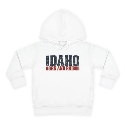 Idaho Born and Raised Rustic Americana Unisex Toddler Pullover Fleece Hoodie
