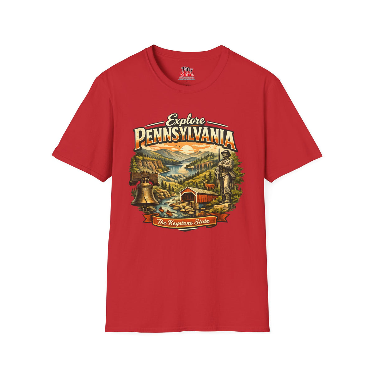 Explore Pennsylvania Unisex Softstyle T Shirt State Pride Graphic Tee Collections FS03