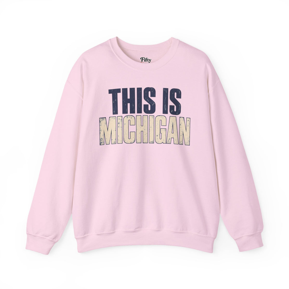 This is Michigan Unisex Crewneck Sweatshirt State Name Graphic