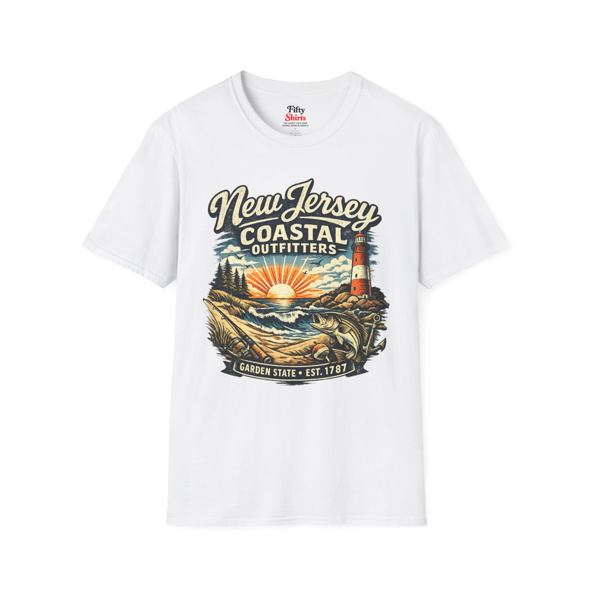 New Jersey Coastal Outfitters Unisex Softstyle T Shirt State Pride Graphic Tee Collections FS03