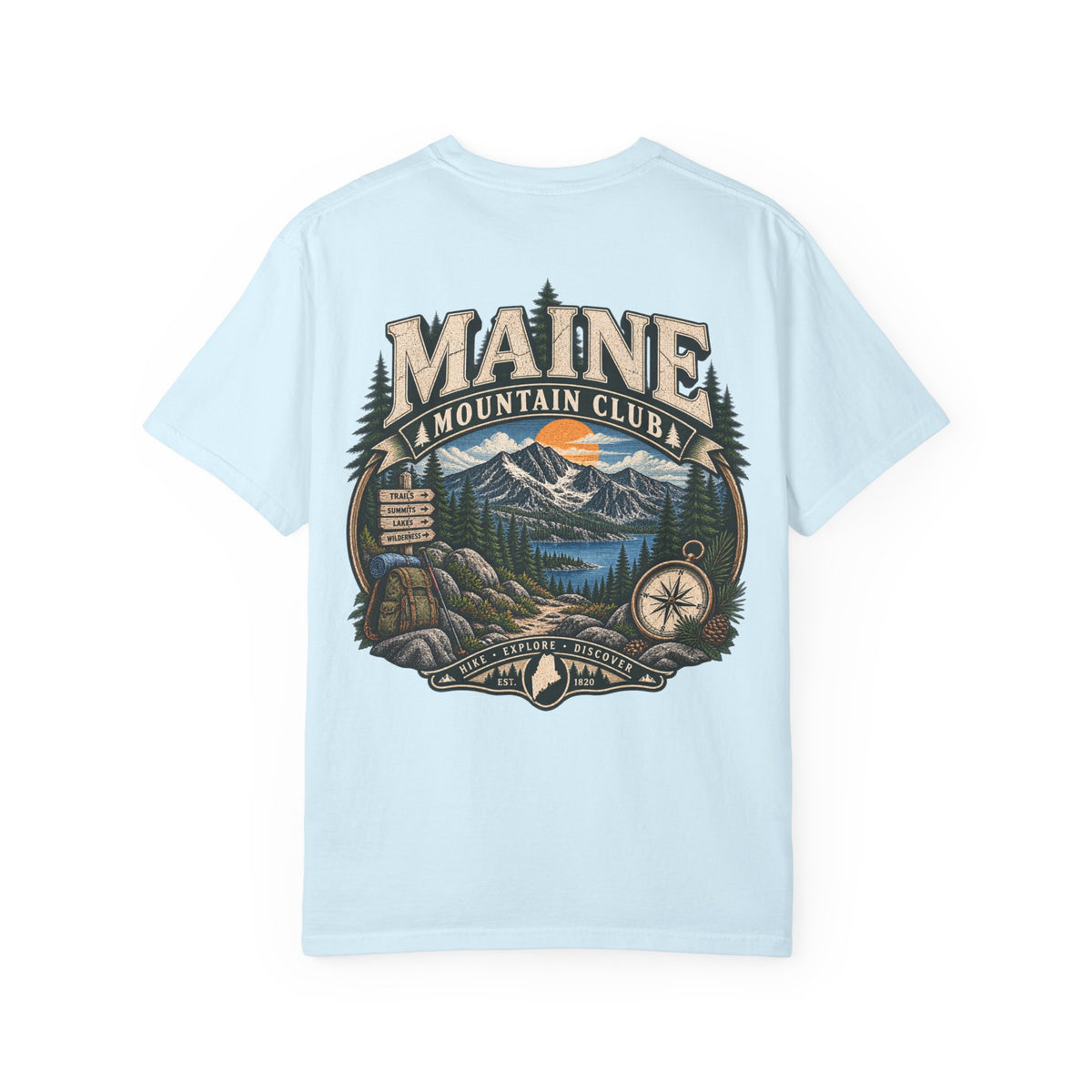 Maine Mountain Club Unisex Comfort Color 1717 Streetwear Graphic Tee