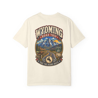 Wyoming Roadtrip Unisex Comfort Color 1717 Streetwear Graphic Tee