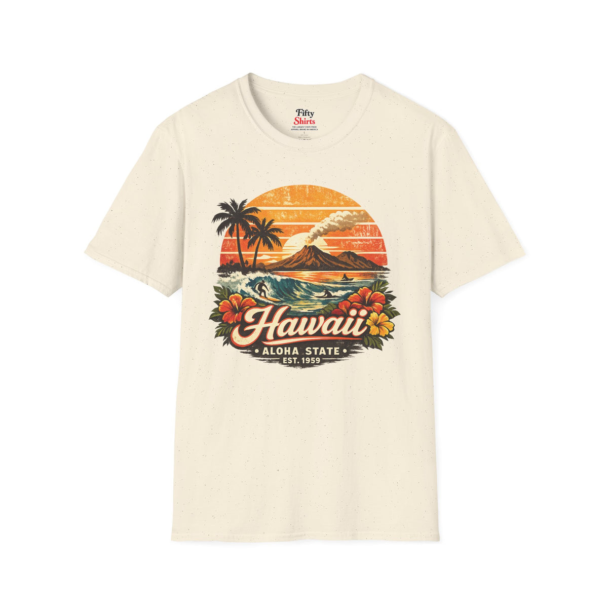 Hawaii Tropical Sunset Unisex Softstyle T Shirt State Pride Graphic Tee Collections FS03