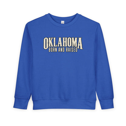 Oklahoma Born and Raised Premium Heritage Unisex Toddler Sweatshirt
