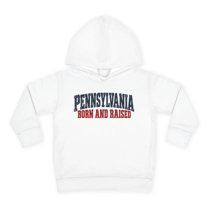 Pennsylvania Born and Raised Vintage Americana Unisex Toddler Pullover Fleece Hoodie