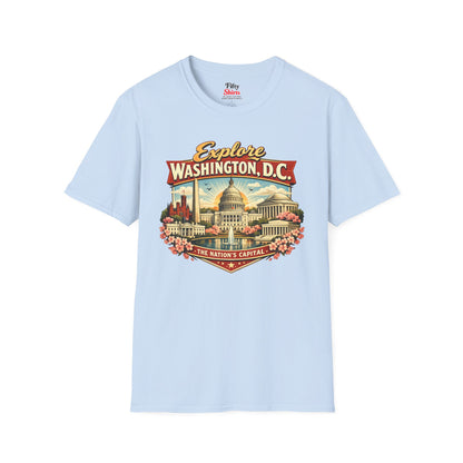 Explore Washington D.C. Unisex Softstyle T Shirt State Pride Graphic Tee Collections FS03