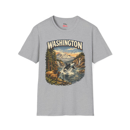 Washington Wildlife Unisex Softstyle T Shirt State Pride Graphic Tee Collections FS03