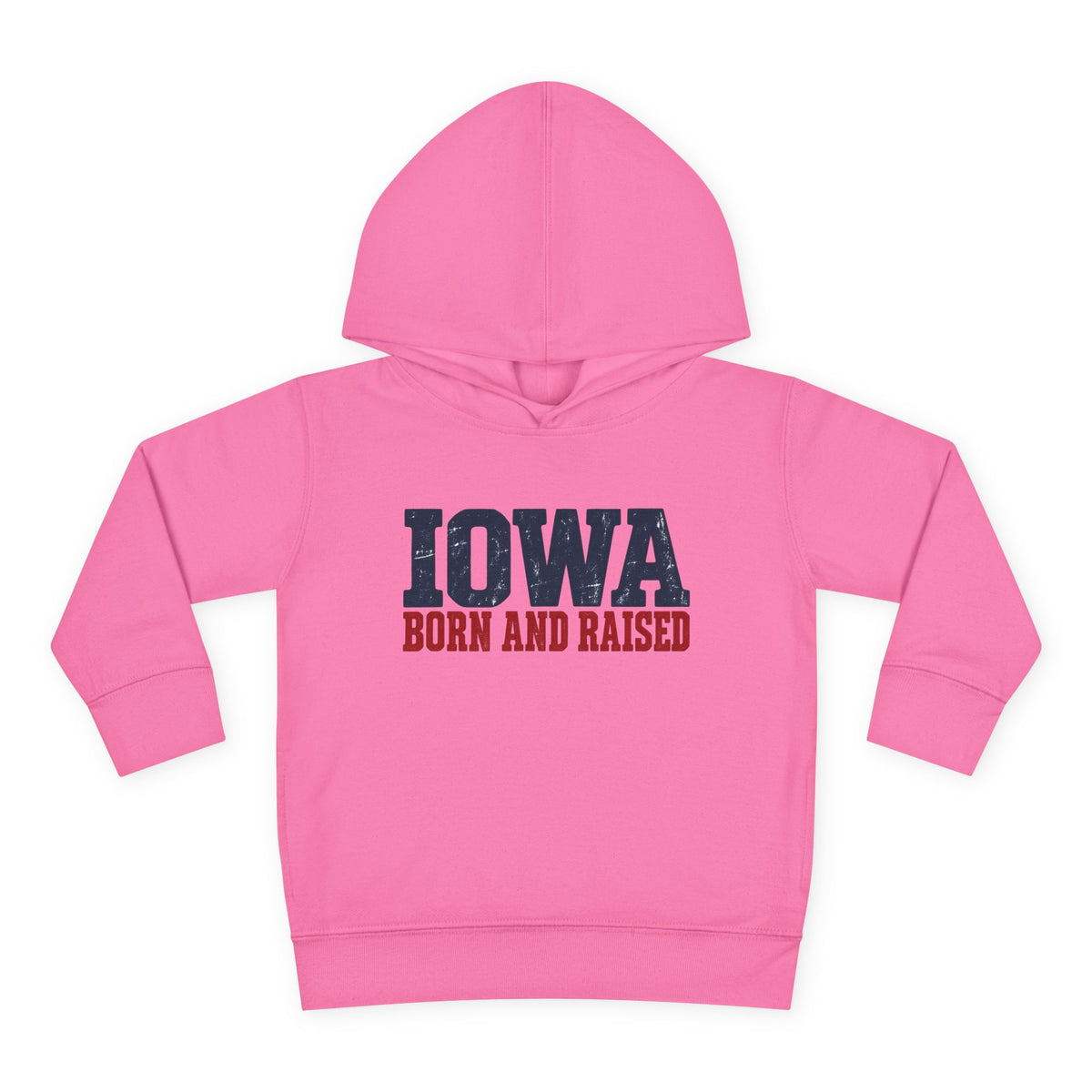 Iowa Born and Raised Rustic Midwest Unisex Toddler Pullover Fleece Hoodie
