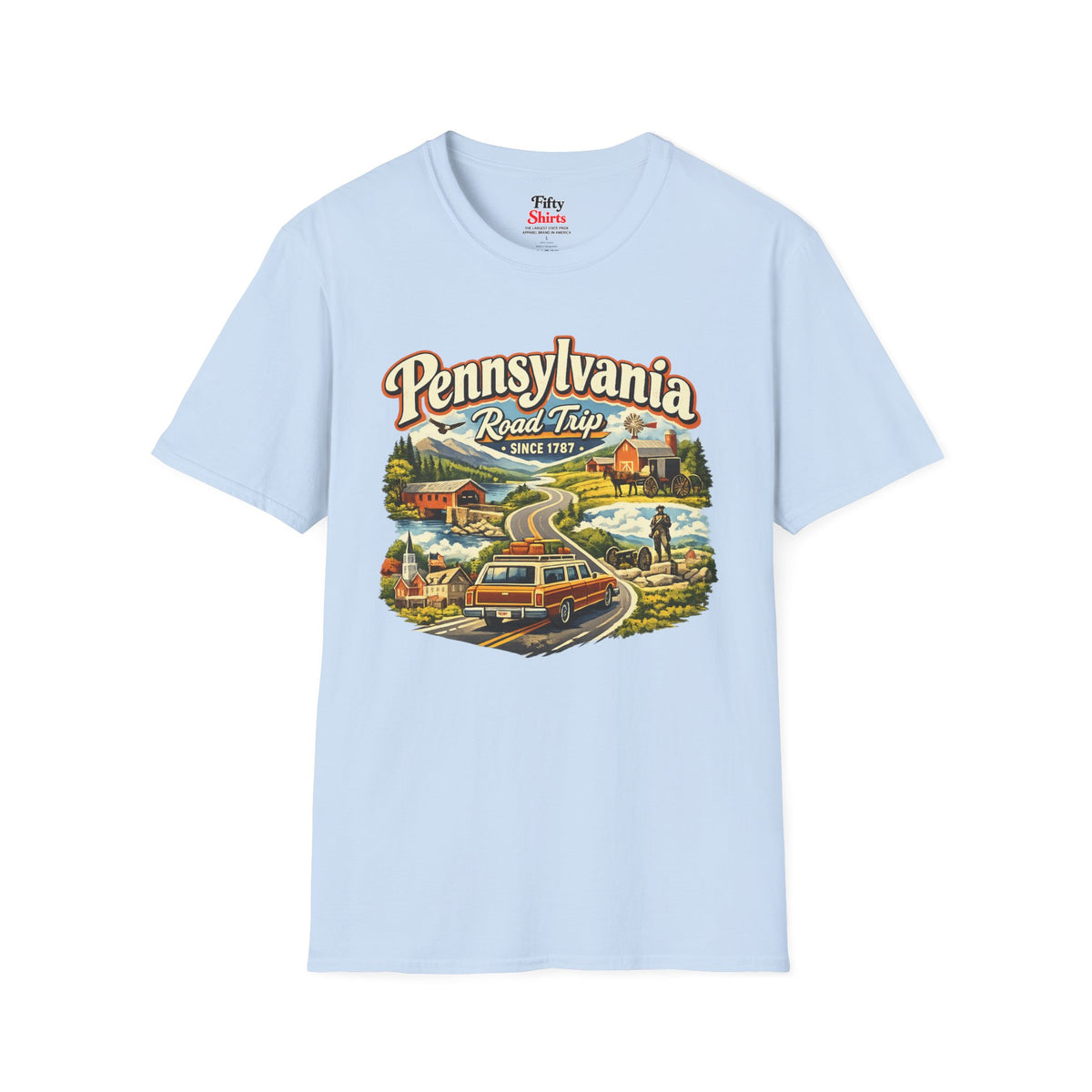 Pennsylvania Road Trip Unisex Softstyle T Shirt State Pride Graphic Tee Collections FS03