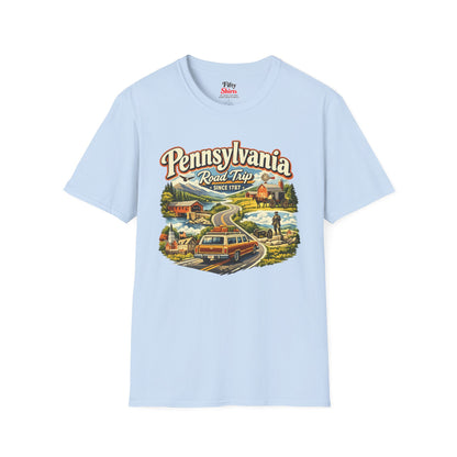 Pennsylvania Road Trip Unisex Softstyle T Shirt State Pride Graphic Tee Collections FS03