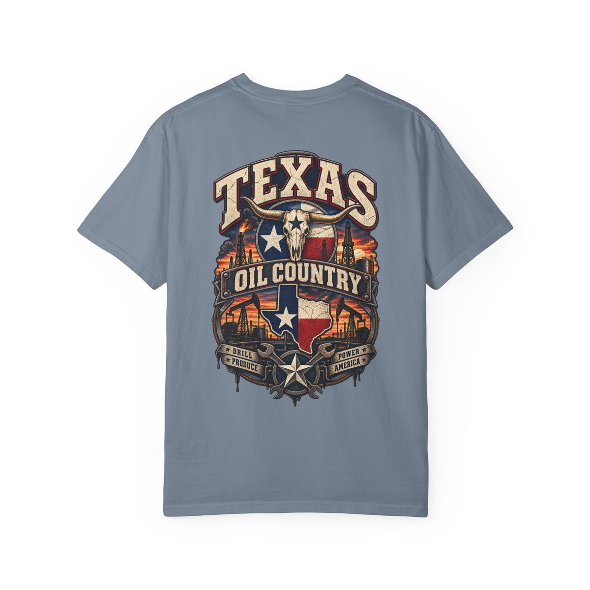 Texas Oil Country Unisex Comfort Color 1717 Streetwear Graphic Tee